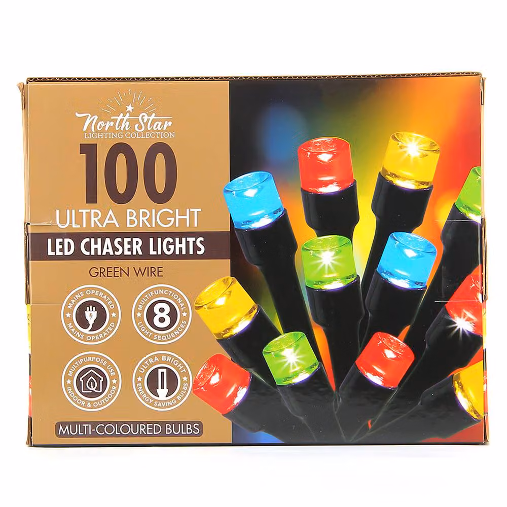 Voltico 100 LED RGB Chaser Lights with Green Wire and Timer – 2