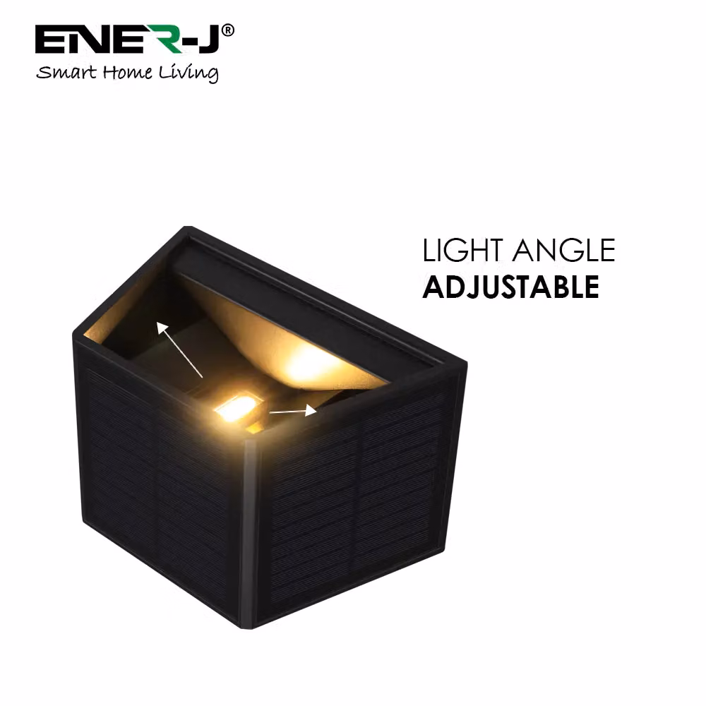 ENER-J Solar Up-Down Wall Lights in White, Diameter: 25 cm, Height: 19 cm – 4