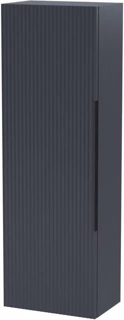 Balterley Fluted Front Wall Hung Single Door Tall Storage Unit in Matt Dark Grey, H 120 cm x W 40 cm x D 40 cm – 1