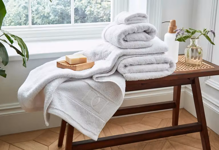 Liddell White 100% Cotton Terry Bath Sheet Bundle of 2