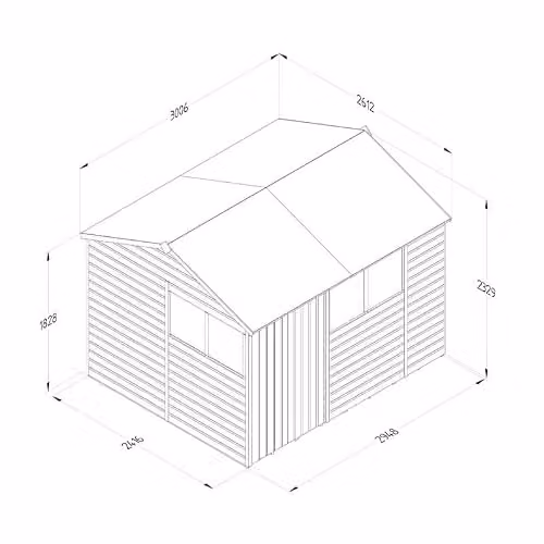 Forest Garden Reverse Apex Wooden Shed in Brown or Green – 3