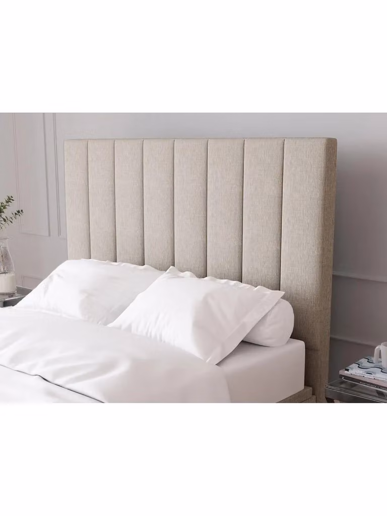 Nova Modern Upholstered Fabric Headboard in Beige, 140 x 200 cm