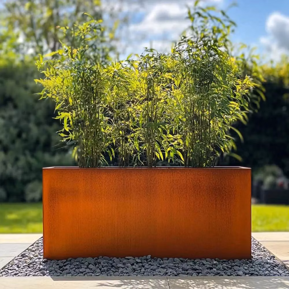 Access Garden Products Corten Steel Tall Trough Planter in Terracotta Orange and Brown – 2