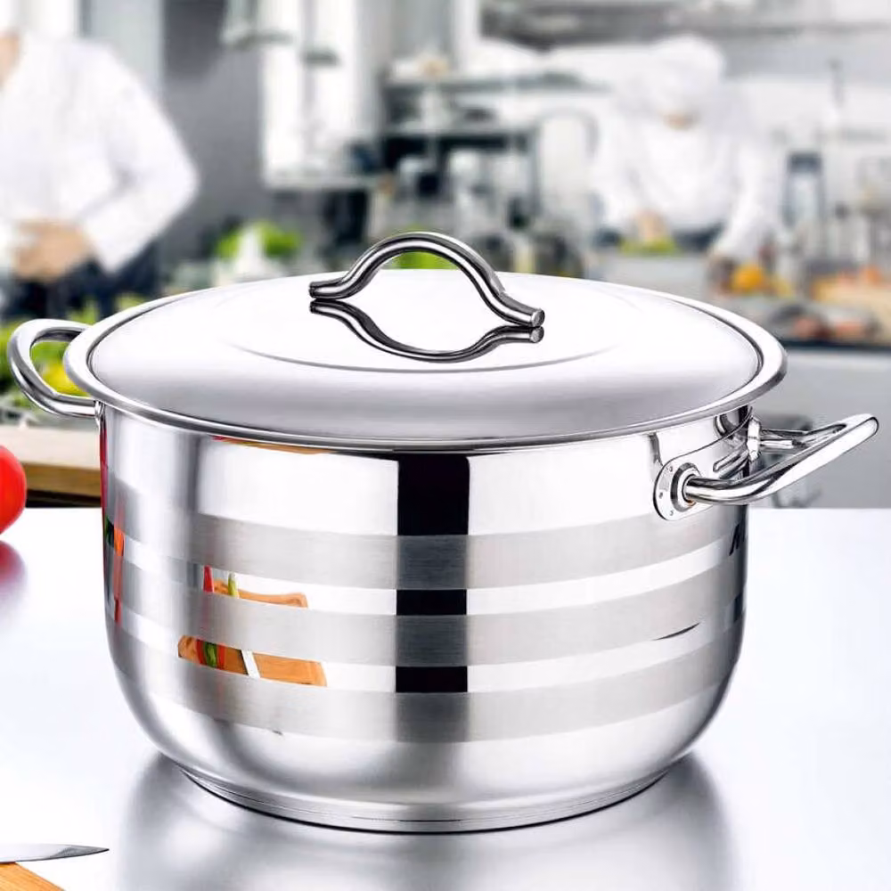 OMS Stainless Steel Saucepan, Silver, Diameter: 40 cm – 2