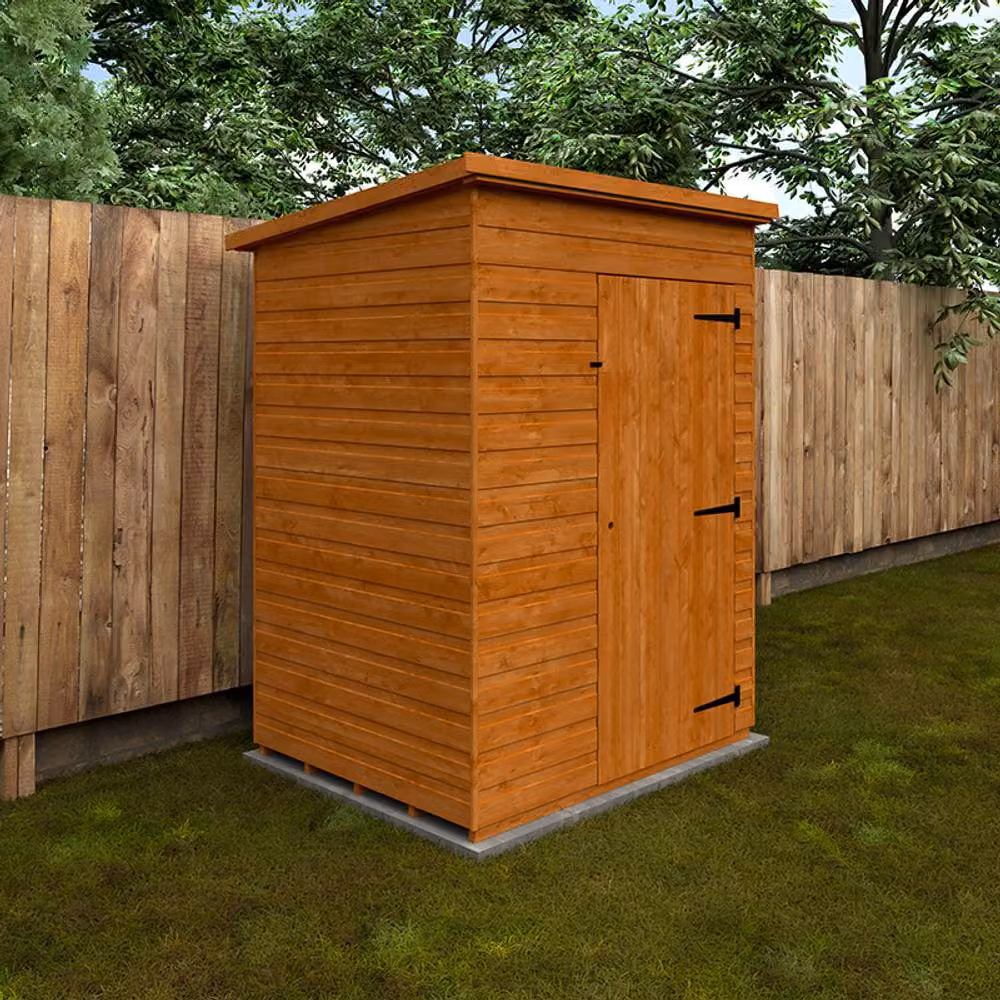 Buttercup Farm Super Pent 12mm Wooden Garden Shed in Burnt Orange, W/D/H: 152.4 x 121.9 x 182.8 cm – 2