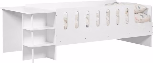 Cheshire Cosmos Low Sleeper Bed with Desk, Single, White
