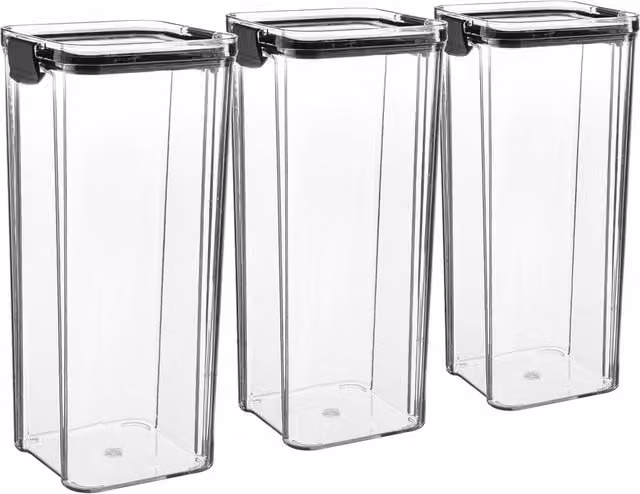 Argon Tableware Airtight and Leakproof Food Storage Container, 1.8 l, Black and Transparent