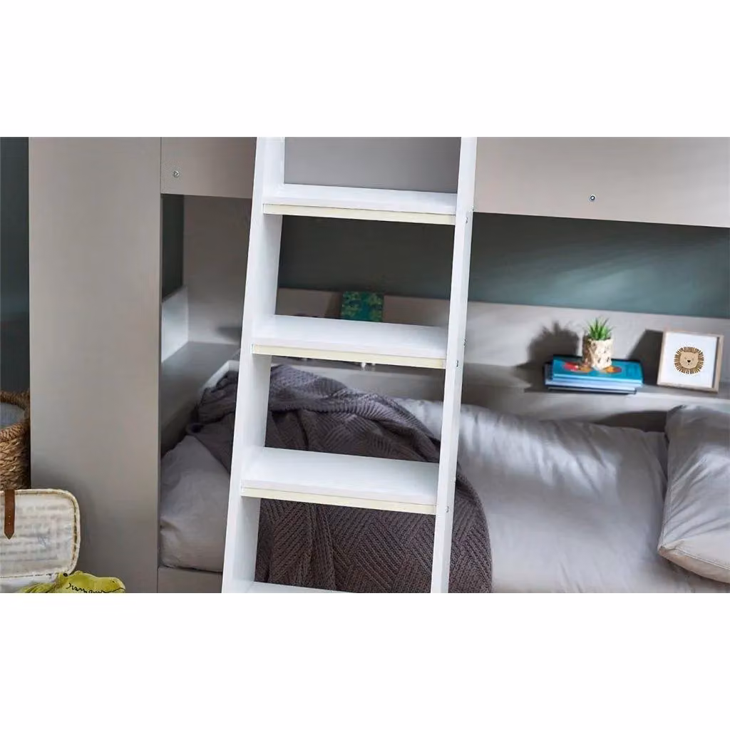 Ashfield White and Multicolour Engineered Wood Bunk Bed with Side Compartments and Bedside Shelf, W/D/H: 90 x 200 cm – 2