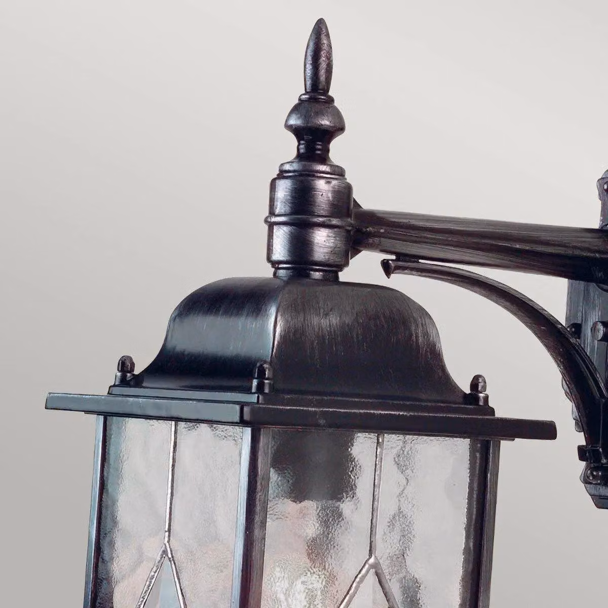 Netlighting Wexford Black and Silver Outdoor Wall Lantern Light with IP43 Rating and E27 Socket – 3