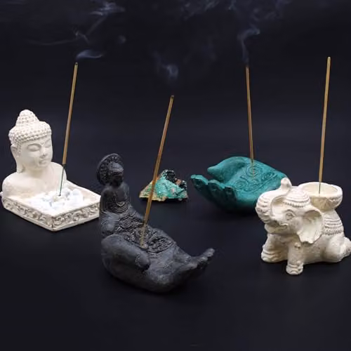 KDMD Elephant Incense and Tealight Candle Holder in Beige Ceramic – 2