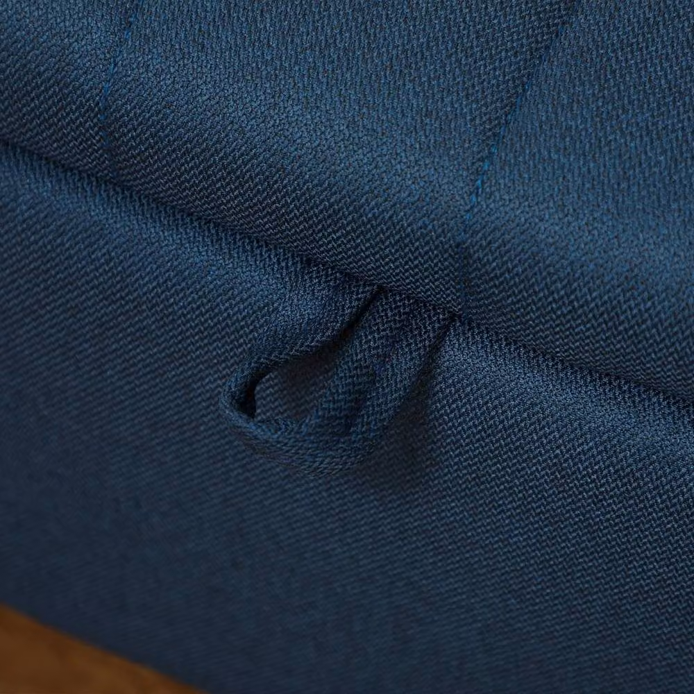 KORVIXA Blue Linen Fabric Storage Ottoman Bench – 5