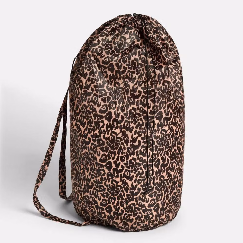 OHS Printed Drawstring Laundry Bag and Travel Backpack in Brown – 2