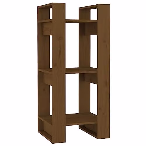 vidaXL Solid Wood Book Cabinet and Room Divider in Brown, W/D/H: 41 x 35 x 91 cm