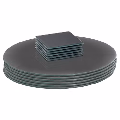 Harbour Housewares 12pc Grey Glass Placemats and Coasters Set, Diameter: 30 cm – 1
