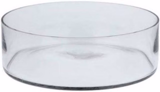 KDMD Clear Glass Cylinder Vase, Round Minimalist Tabletop Design, H 30 cm x W 10 cm