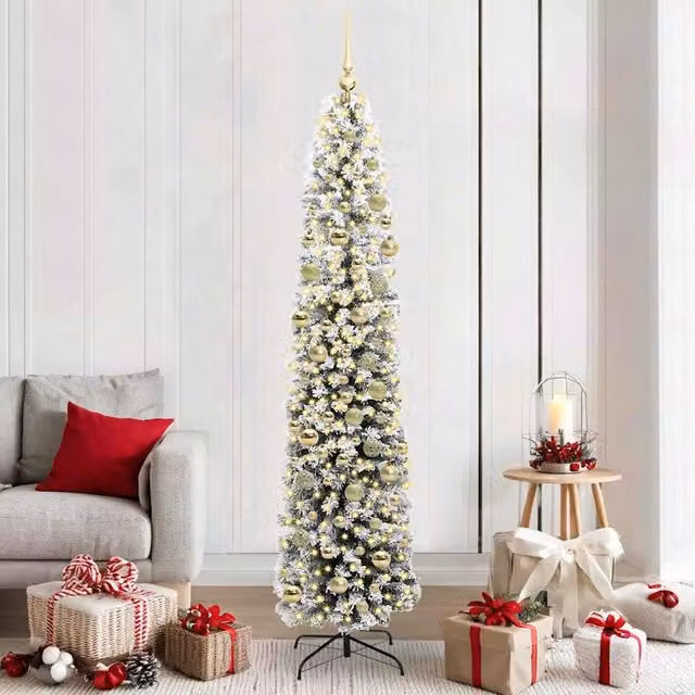 Berkfield Home Artificial Christmas Tree with 300 LEDs and Stand, Green, Height: 210 cm