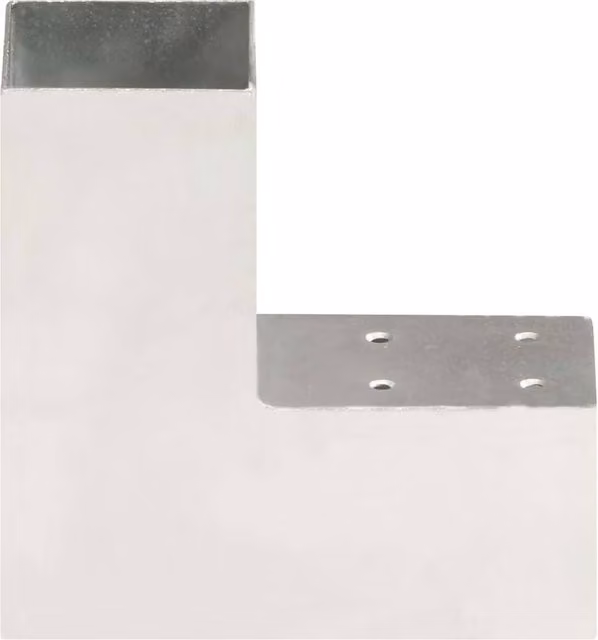 Berkfield Home L Shape Galvanised Metal Post Connectors, 4 Pack, Silver
