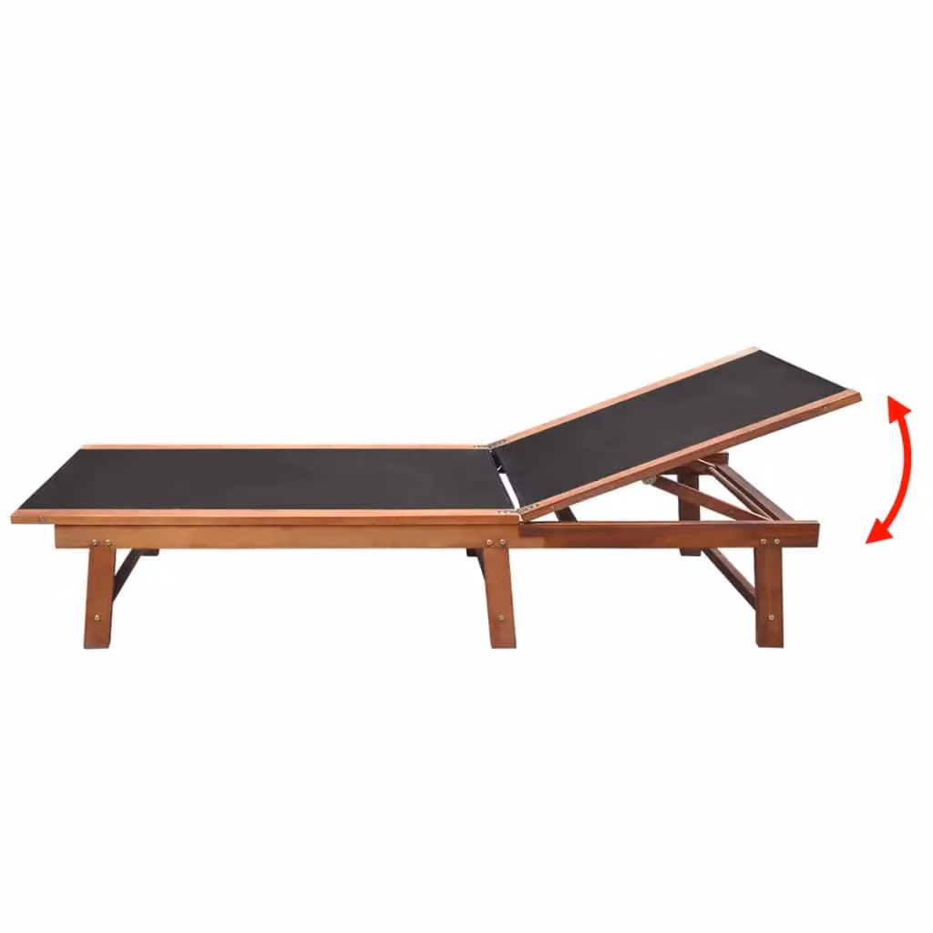 Berkfield Home Acacia Wood Sun Loungers with Table Set, 2 Pieces, Brown Textilene Fabric – 2