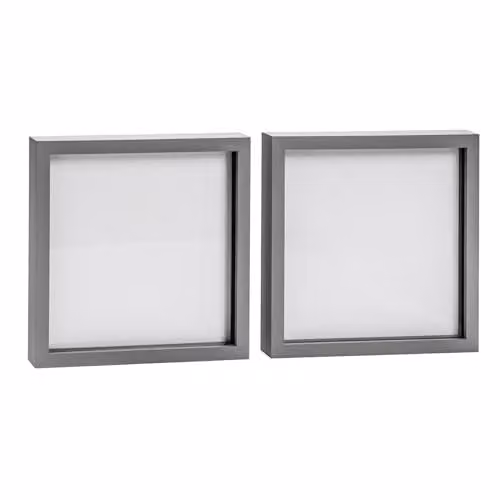 Nicola Spring 3D Shadow Box Photo Frames, Pack of 2, Grey, W/D/H: 25.4 x 25.4 x 25.4 cm – 1
