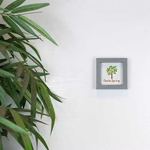 Nicola Spring Minimalist Square 3D Shadow Box Photo Frame, Grey, 10 x 10 cm – 2