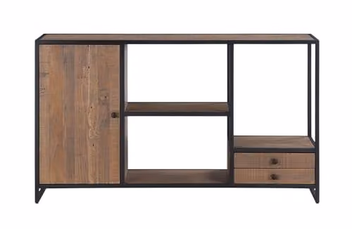 baumhaus Ooki Funky Open Console Table in Brown Wood, W/D/H: 140 x 35 x 80 cm – 1