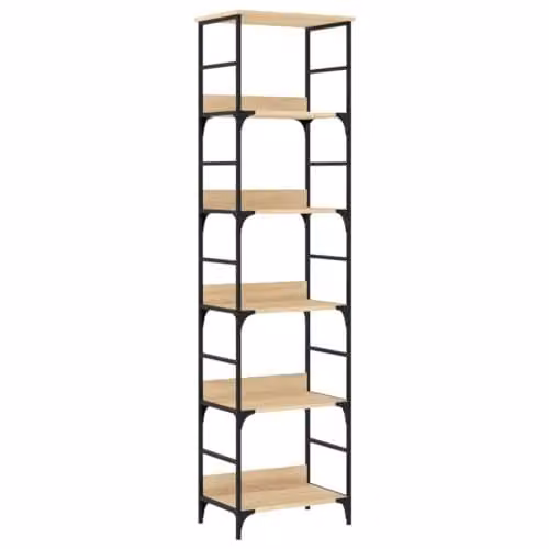 vidaXL Industrial Bookshelf in Sonoma Oak, W/D/H: 50 x 33 x 188.5 cm