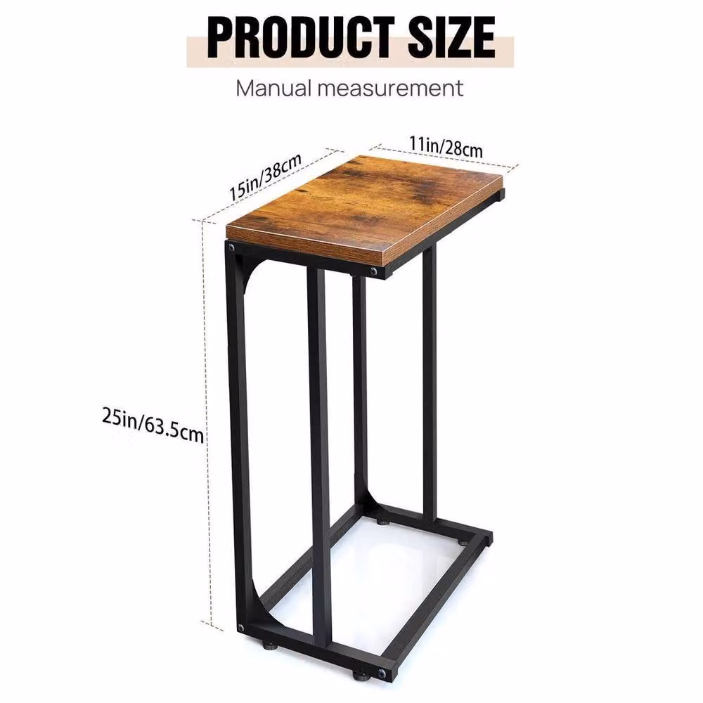 PAWNORA Portable Small Side Table in Brown, W/D/H: 38 x 28 x 63.5 cm – 2