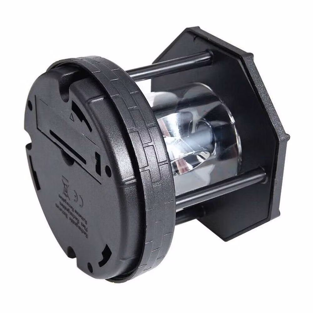 FLAVORA LED Solar Powered Lighthouse Lantern in Black with 360 Degree Rotating Lamp – 6