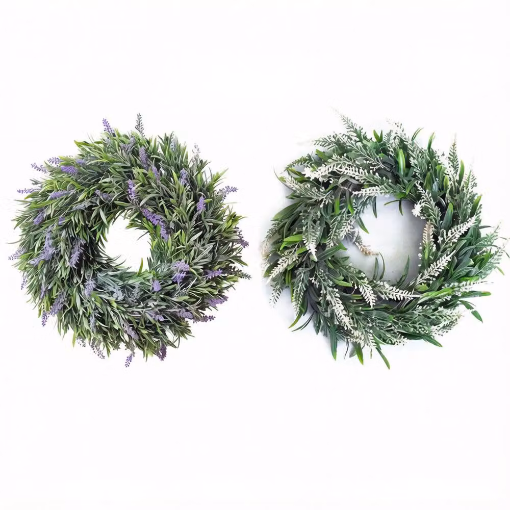 Garden Sanctuary Purple and Green Artificial Lavender Hanging Wreath, Diameter: 30 cm – 2