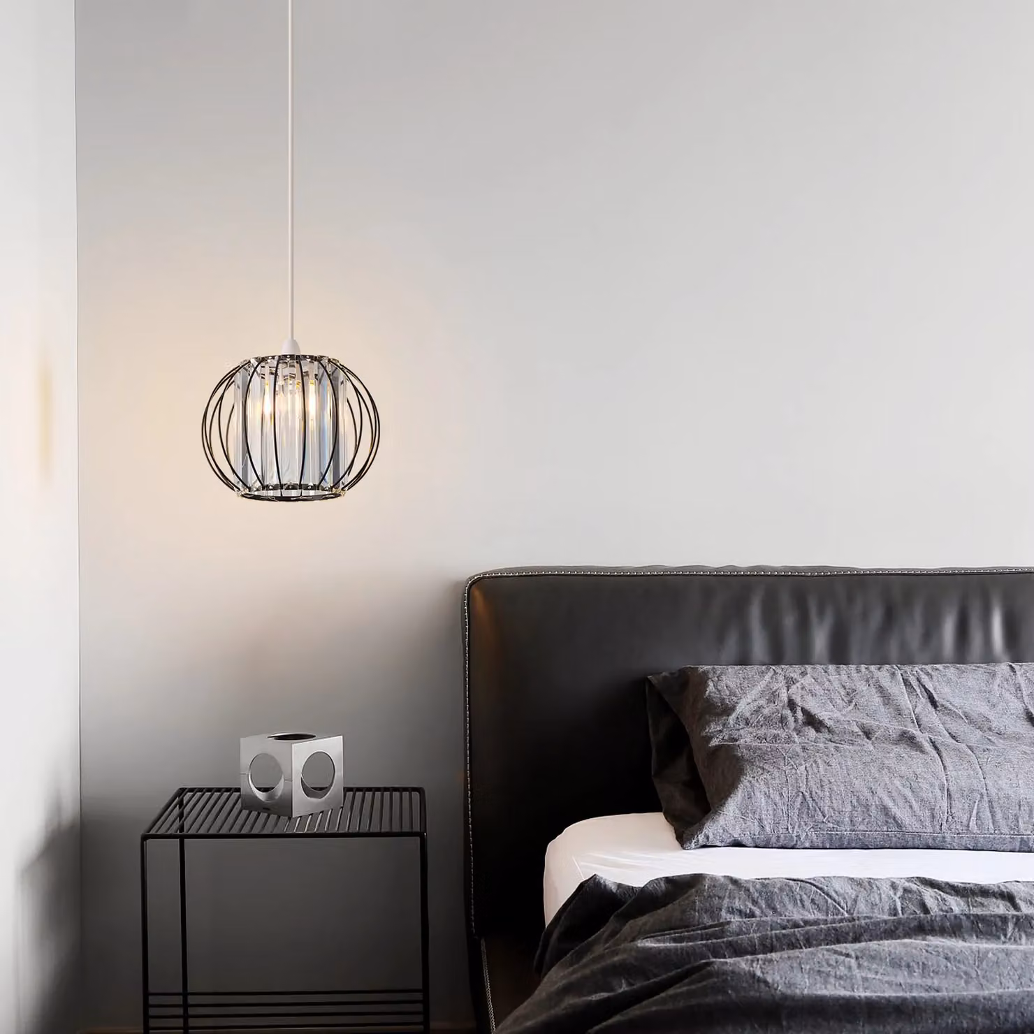 Harper Living Modern Sphere Easy Fit Pendant Shade in Matt Black, Diameter: 27 cm – 3