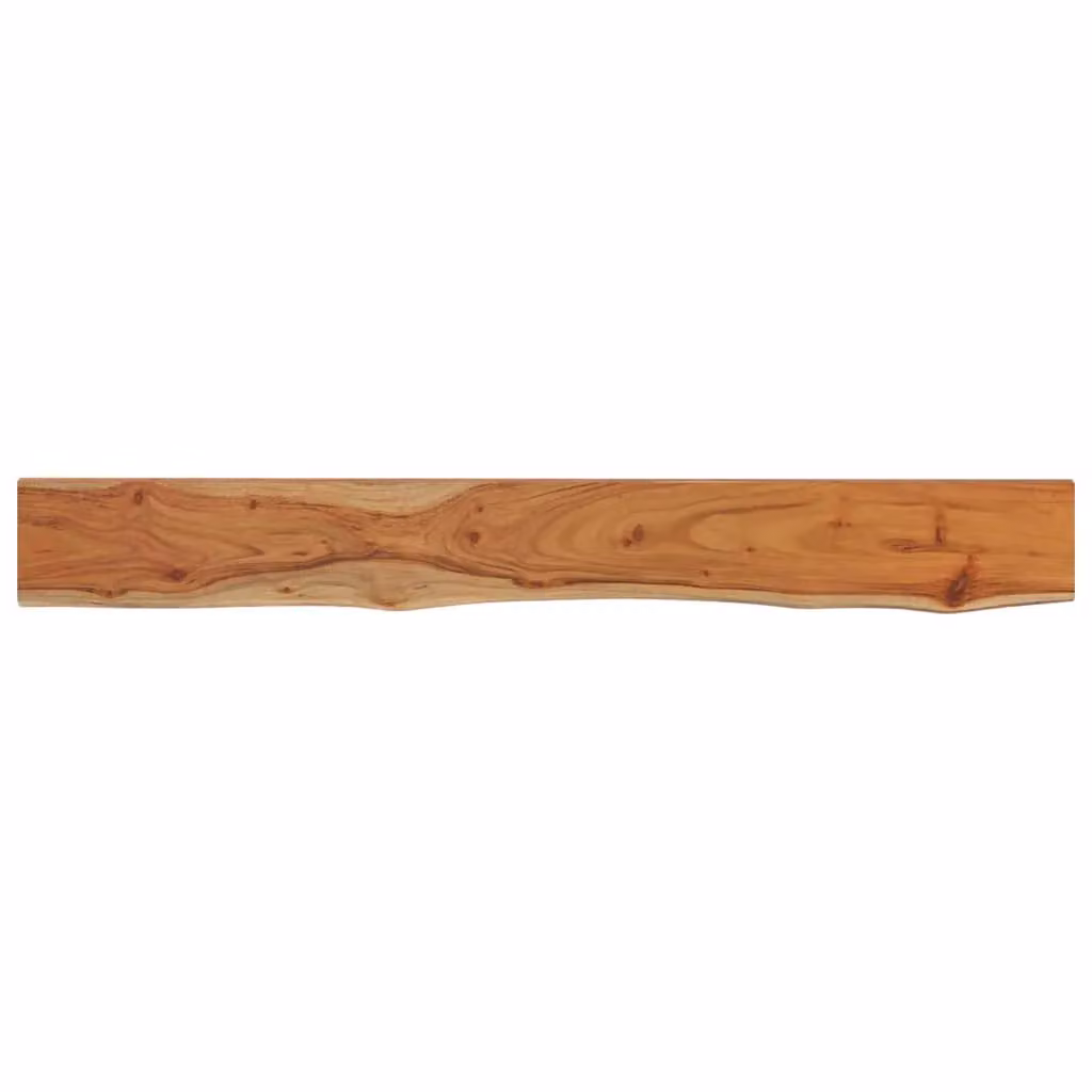 Berkfield Home Rectangular Solid Wood Acacia Live Edge Wall Shelf, Brown, W: 140 cm, D: 20 cm, H: 2.5 cm – 2