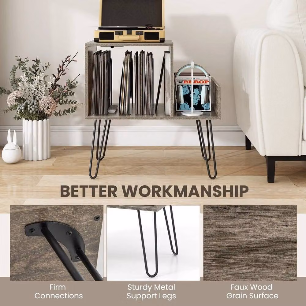 EONLION Mid-century Modern Brown End Table – 3