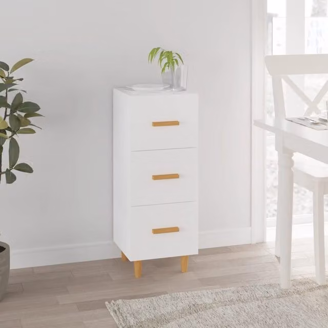 Berkfield Home White Matt Engineered Wood Sideboard W/D/H: 34.5 x 34 x 90 cm – 1