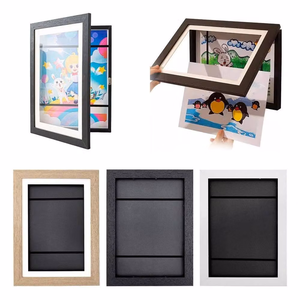 NESTLUNE Black Square Artwork Display Photo Frame for 150 A4 Pictures, W 100 cm x H 100 cm – 2