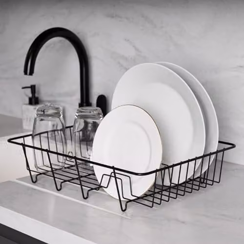 OHS Black Metal Wire Dish Drying Rack and Kitchen Sink Drainer – 2