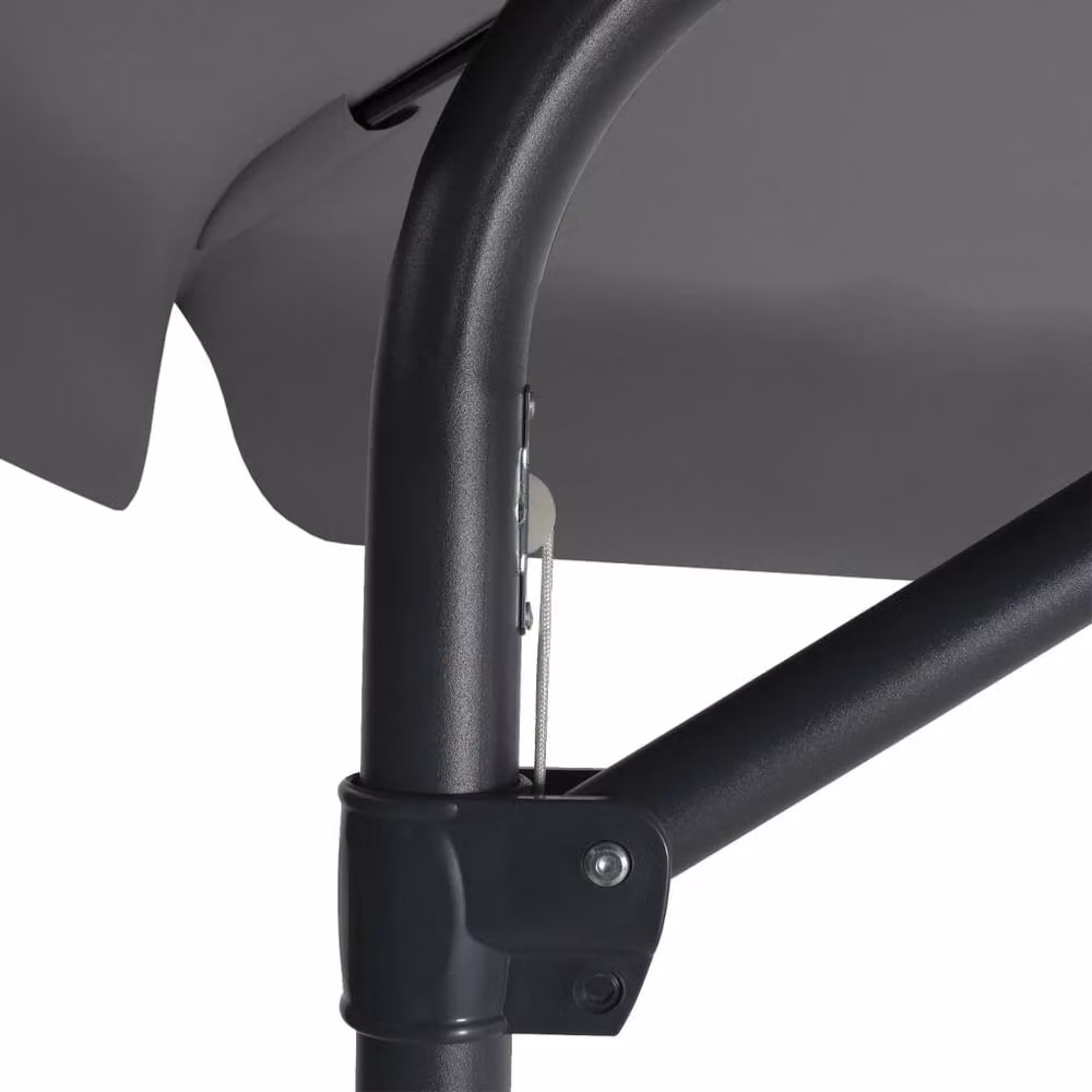 Berkfield Home Outdoor Parasol with Steel Pole, Anthracite Black, W: 300 cm, D: 250 cm – 3
