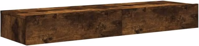 Berkfield Home Set of 2 Modern TV Cabinets with LED Lights in Smoked Oak Brown, W: 60 cm, D: 35 cm, H: 15.5 cm