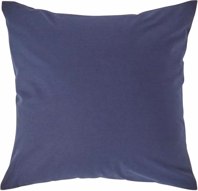 Homescapes 200 Thread Count Egyptian Combed Cotton Percale Pillowcase, Blue, Width: 40 cm