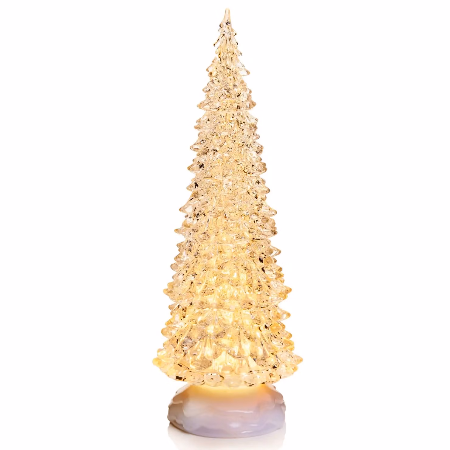 Samuel Alexander Beige and Silver Dual Powered Light Up Christmas Tree Water Spinner with Warm White LEDs, Height: 30 cm – 3