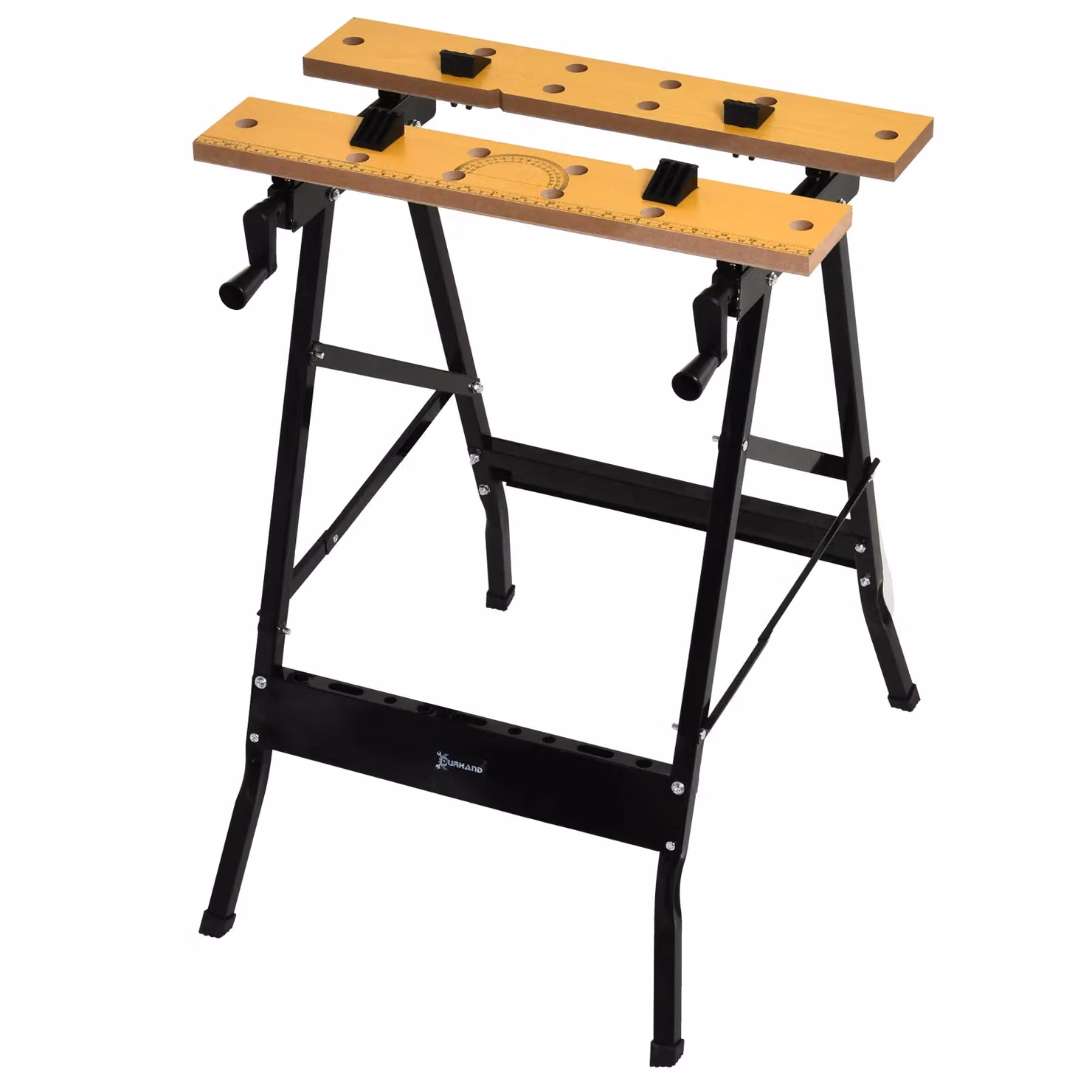 DURHAND 4-in-1 Foldable Work Bench with MDF Wood Top in Brown and Black – 2