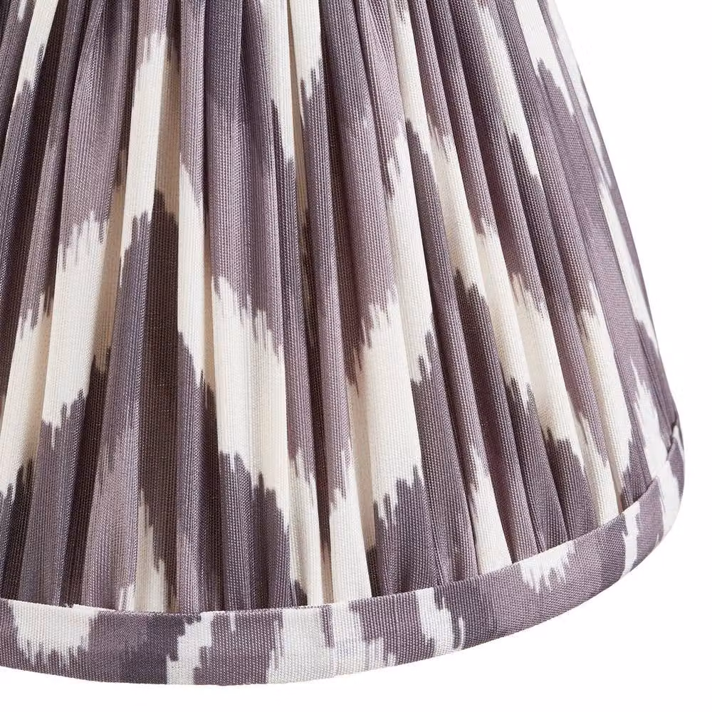 Netlighting Santiago Wall Light with Grey Fabric Zigzag Shade and Brass Details, 16 cm, B22 – 3