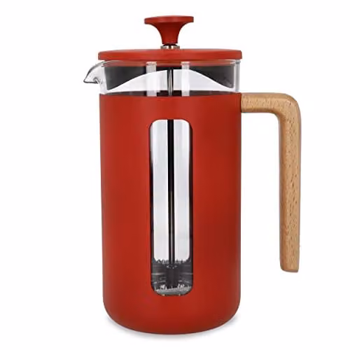 La Cafetiere Pisa Stainless Steel French Press Cafetiere, Red, 0.94 l