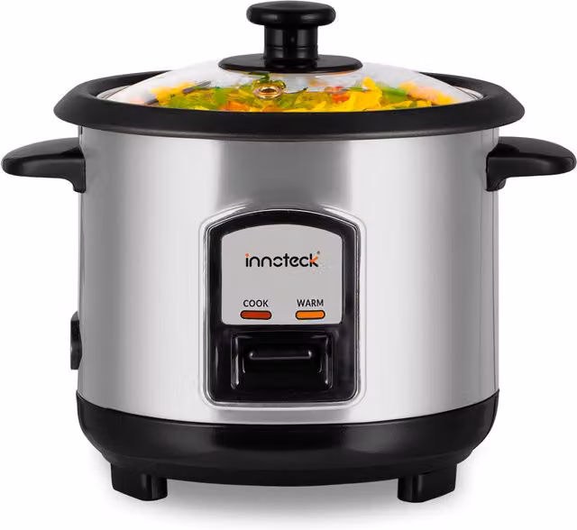 Innoteck Stainless Steel Rice Cooker with Keep Warm Function, Silver, 0.8 l, 350 W
