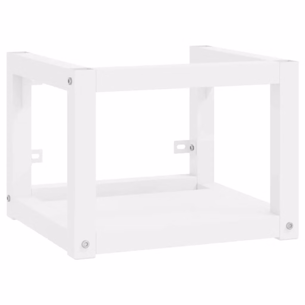 Berkfield Home Wall-mounted Bathroom Washbasin Frame in White Metal, W/D/H: 40 x 38 x 31 cm