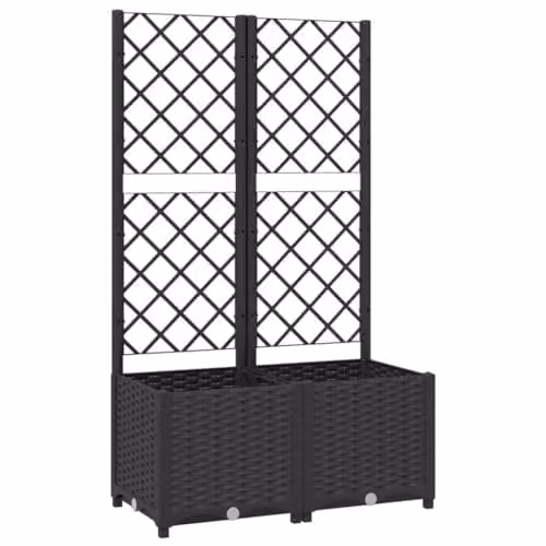 vidaXL Black Plastic Garden Planter Tub W/D/H: 80 x 40 x 136 cm – 1