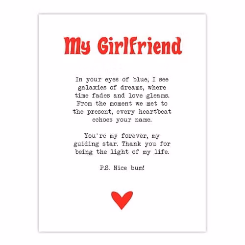 Artery8 Love Poem Blue Eyes Romantic Poetry Wall Art Poster Print on Thick Paper, Blue