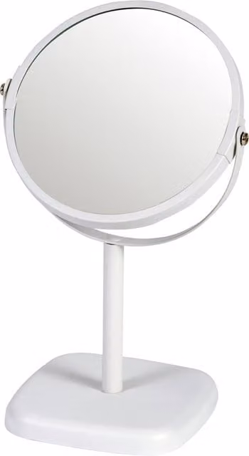 Capri Double Sided Tabletop Vanity Mirror with 2x Magnification in White