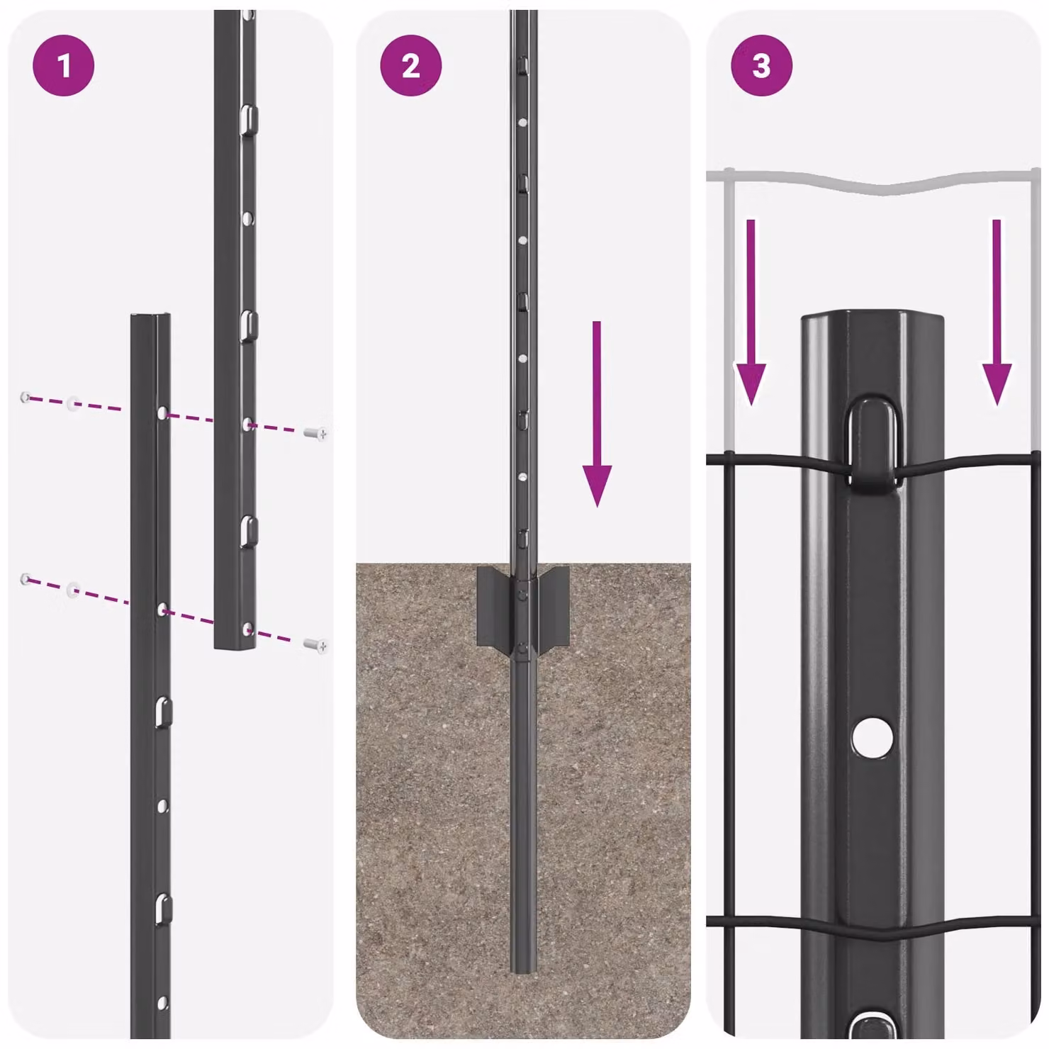 Berkfield Home Euro Fence Set of 2, Grey Metal, W/H: 120 x 120 cm – 5