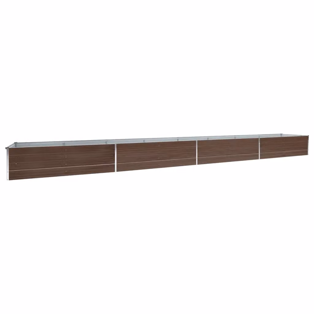 Berkfield Home Garden Brown Galvanised Steel Raised Bed W: 600 cm, D: 80 cm, H: 45 cm – 2