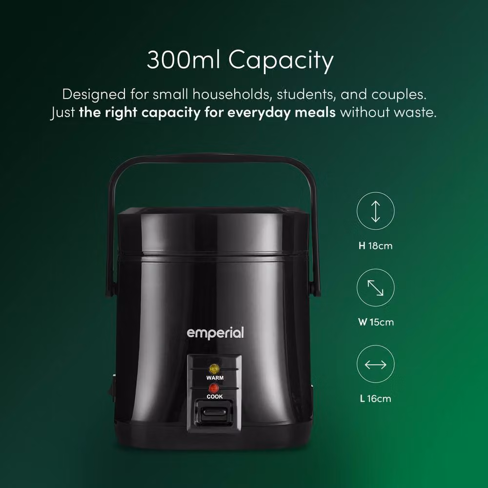 Emperial Mini Electric Rice Cooker and Steamer, 0.3 l, Black – 5